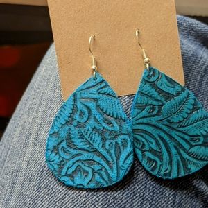 Genuine suede leather earrings
